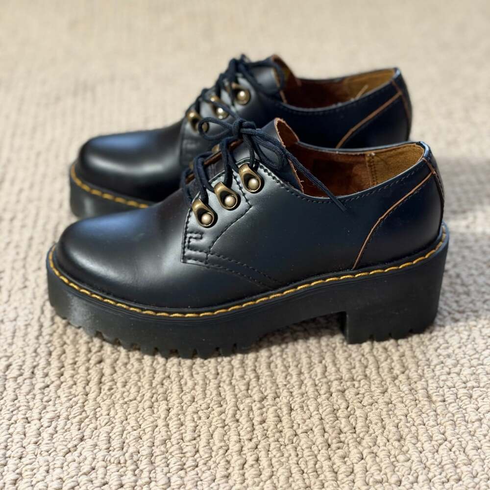 Dr. Martens Leonalo Black Platform Oxford Women's Size 5 UK 3